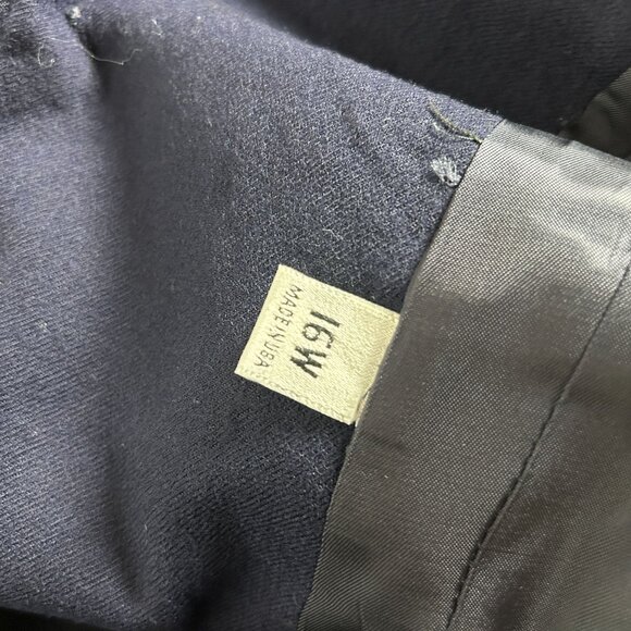 Vintage Evan-Picone Woman Navy Blue Blazer Jacket Gold Trim & Buttons Size 16W - Picture 5 of 9